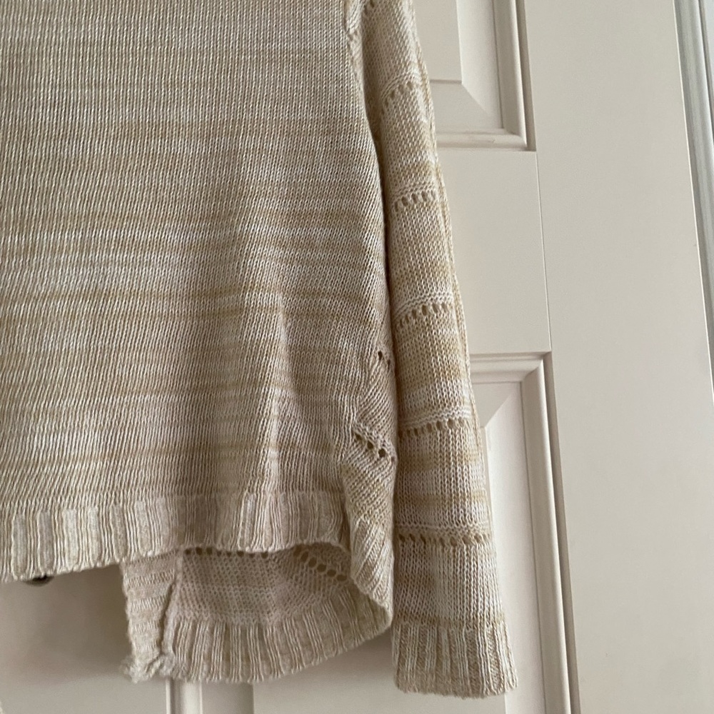 Vintage Y2K Ellie Cardigan Sweater Cropped Lightweight Fairy Tie Front Tan - Picture 8 of 10